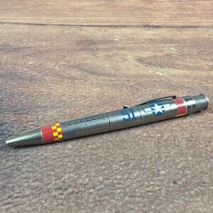 Retro 1951 Tornado Rollerball Pen Adult OS Silver Good P-51 Mustang WWII Plane
